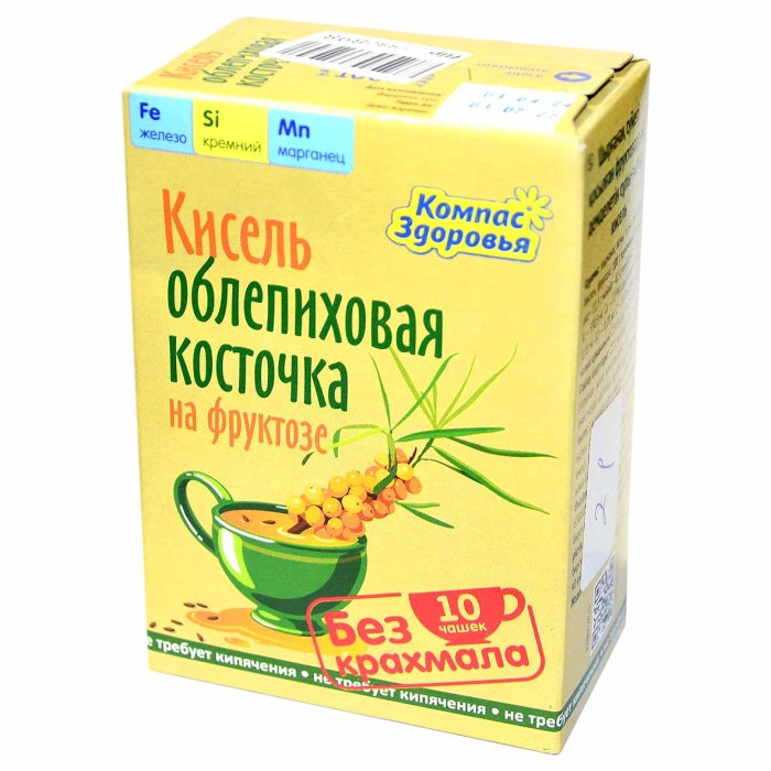 Кисель Компас Здоровья облепиховая косточка на фруктозе 150гр к/у
