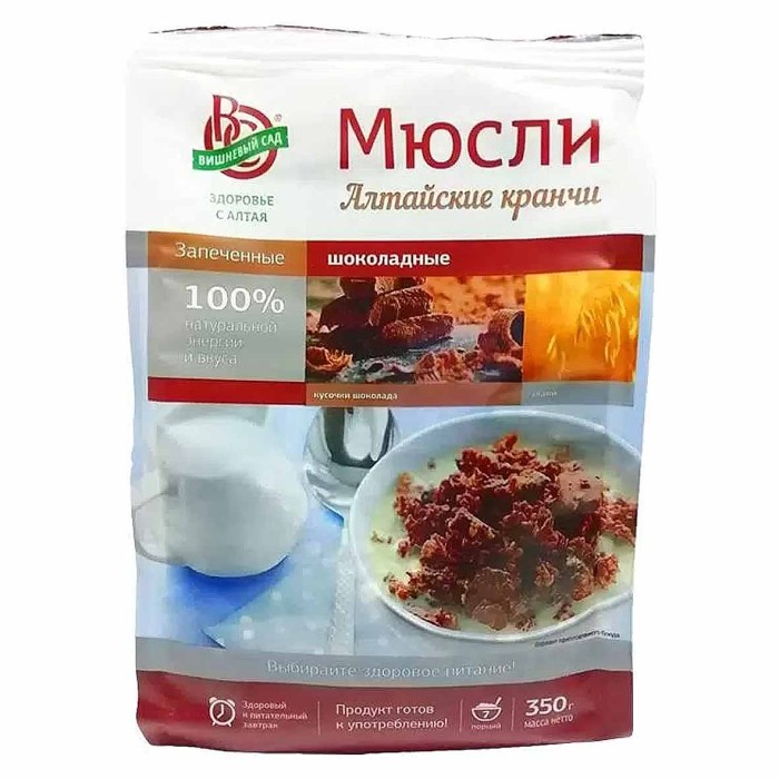 Мюсли Вишневый сад Алтайские кранчи запеченые шоколадные 350гр м/у