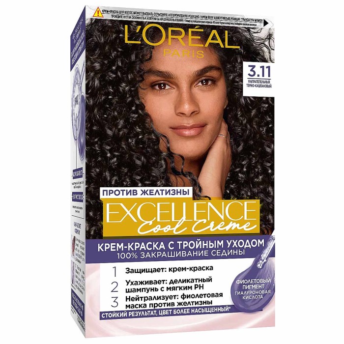 Краска для волос Loreal Exellence 3.11 Темный каштан к/у