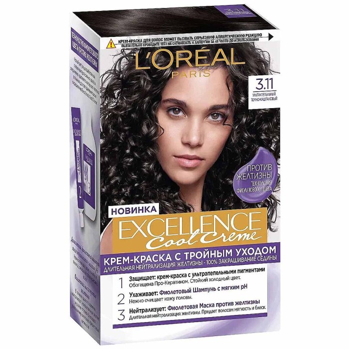 Краска для волос Loreal Exellence 3.11 Темный каштан к/у