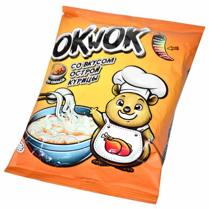 Лапша OkWok со вкусом острой курицы с соусом сальса 100гр м/у