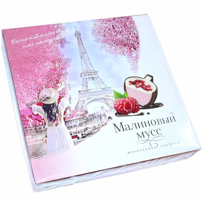 Конфеты Ашан малиновый мусс в темном шоколаде 104гр к/у