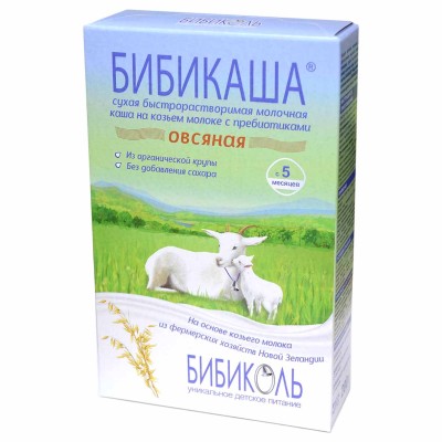 Каша Бибикаша овсяная на козьем молоке с пребиотиками  200гр к/у