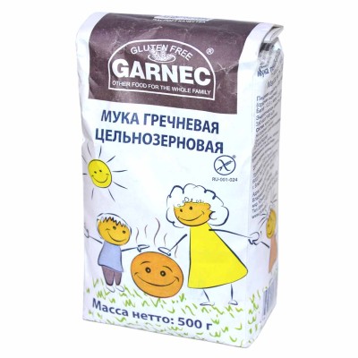 Мука Garnec гречневая цельнозерновая 500гр м/у