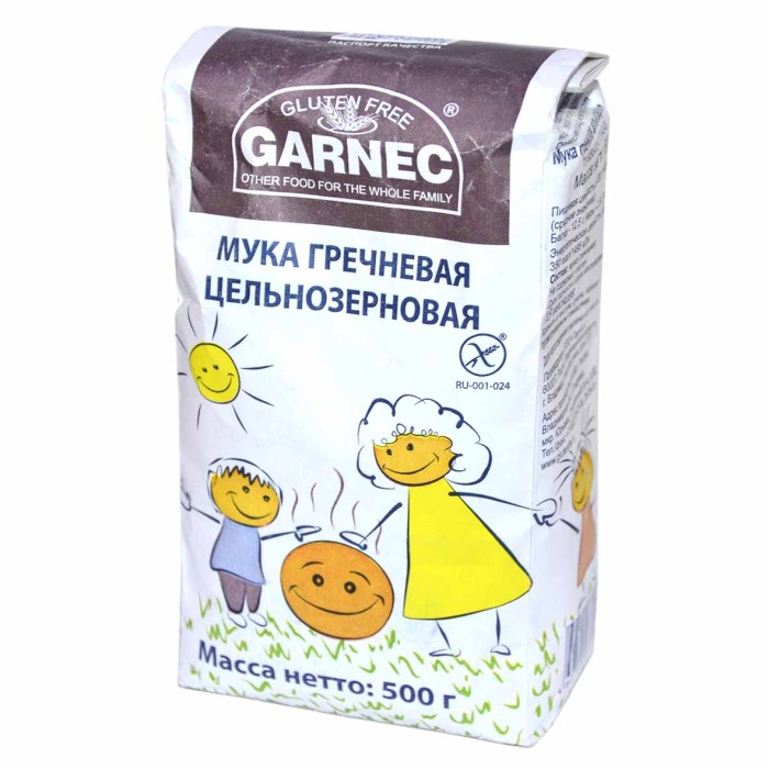 Мука Garnec гречневая цельнозерновая 500гр м/у