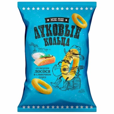 Кольца луковые MiniFree вкус лосось в сливочном соусе 100гр м/у