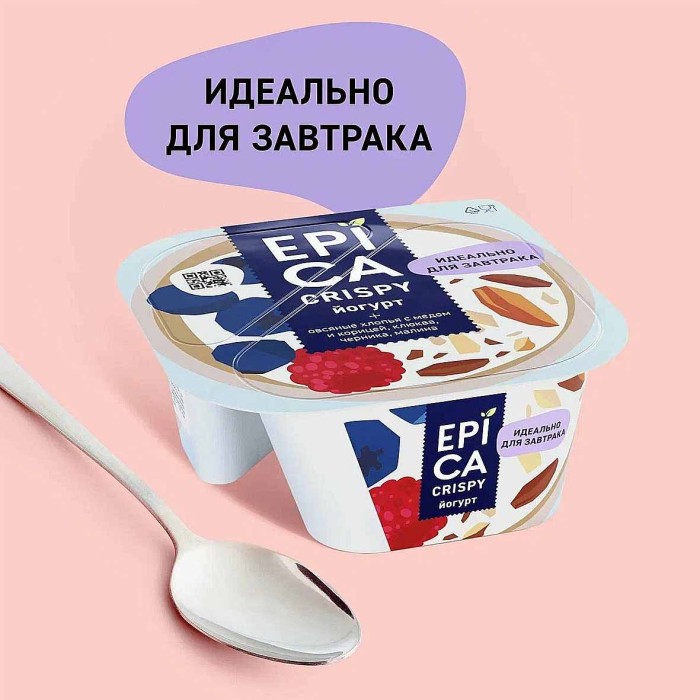 Йогурт Epica Crispy натуральный 6,5% 138гр пэт