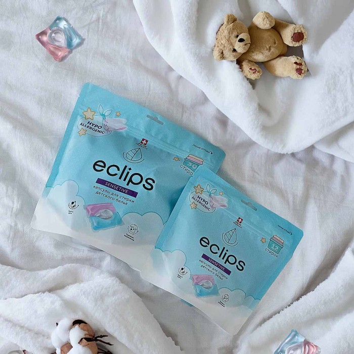 Капсулы для стирки Eclips Sensitive для детский вещей 15шт пэт