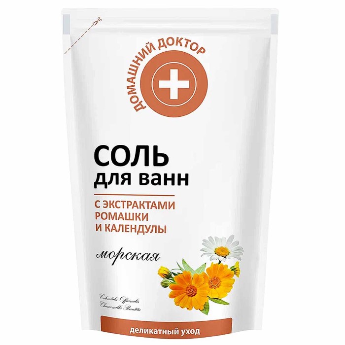 Соль для ванн Домашний доктор Ромашка и календула 500гр д/п