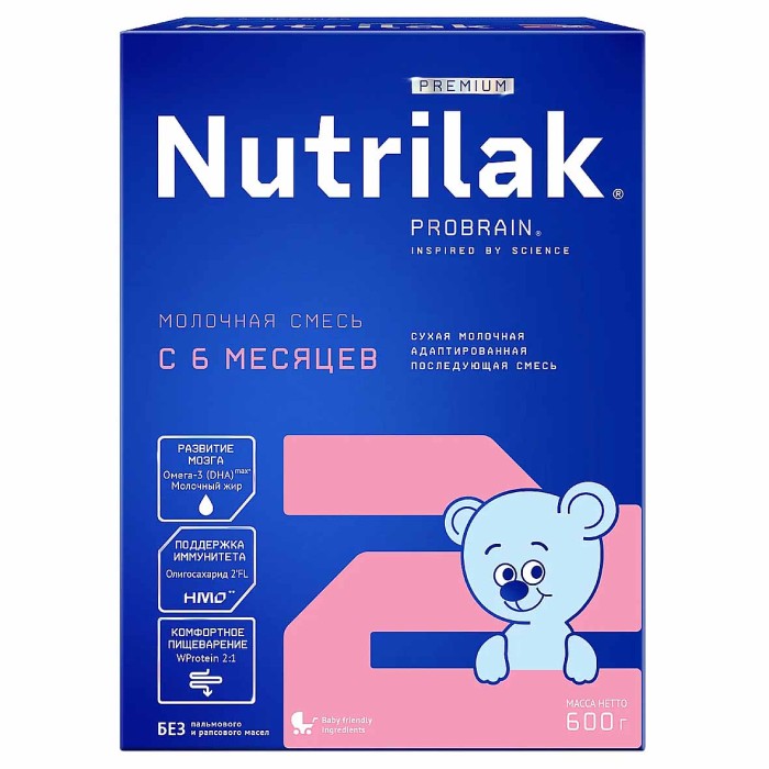 Смесь Nutrilak Premium+2 с 6мес 600гр к/у