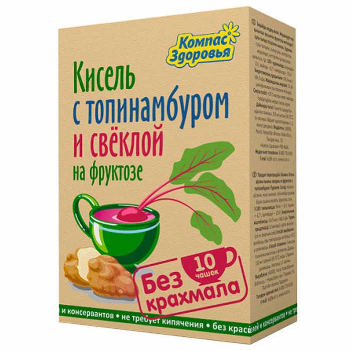 Кисель Компас Здоровья с топинамбуром и свеклой на фруктозе 150гр к/у
