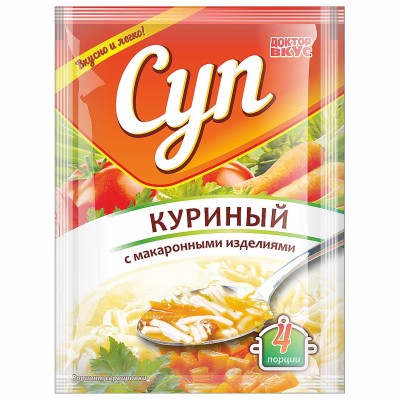 Суп Доктор вкус Куриный с макаронами с витаминами 55гр м/у