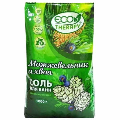 Соль для ванн Экотерапия Релаксирующая хвоя и ягоды можжевельника 1кг м/у