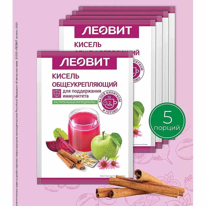 Кисель Леовит Общеукрепляющий 100гр к/у