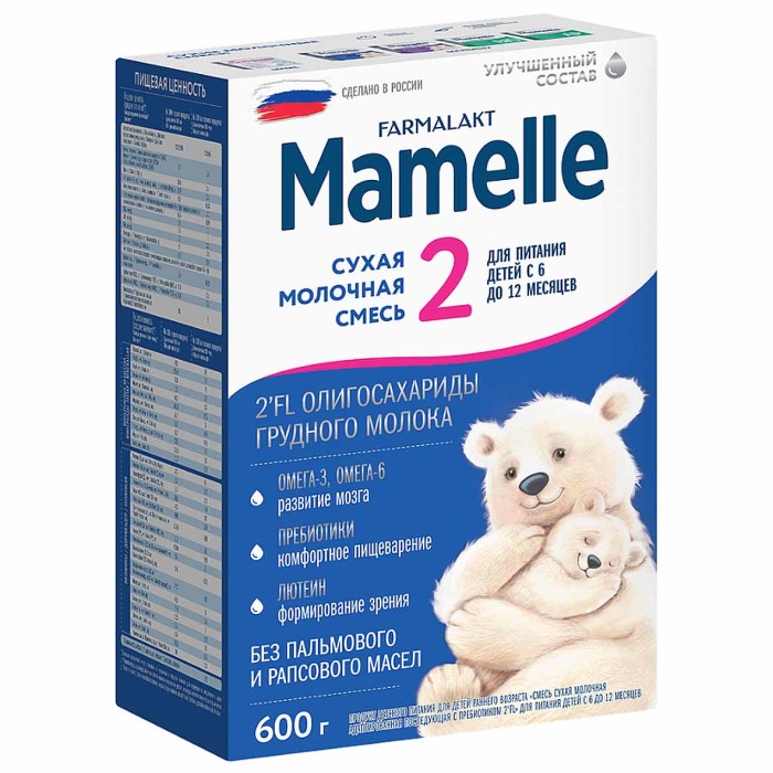 Смесь Farmalakt Mameiie с пребиотиком 2FL с 6-12мес 600гр м/у