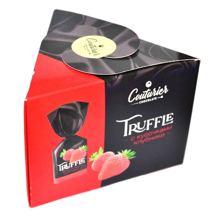 Конфеты Truffle с кусочками клубники 125гр к/у