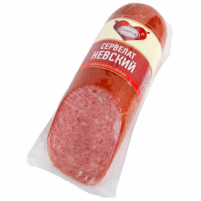 Колбаса в/к Таврия Сервелат Невский 350гр в/у