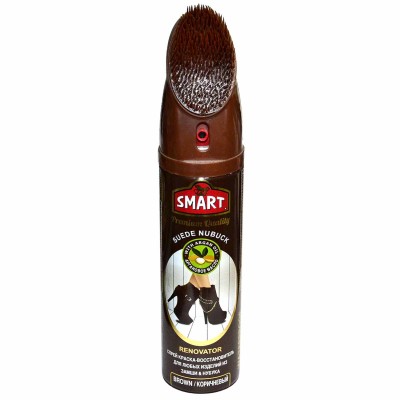 Спрей-краска Smart восстановитель для замши и нубука коричневый 200мл ж/б с щеткой
