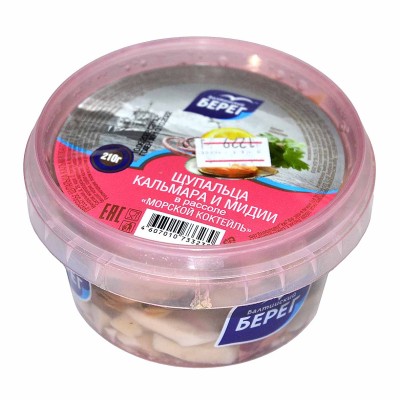 Коктейль морской Балтийский Берег щупальца кальмара,мидии 201гр пэт