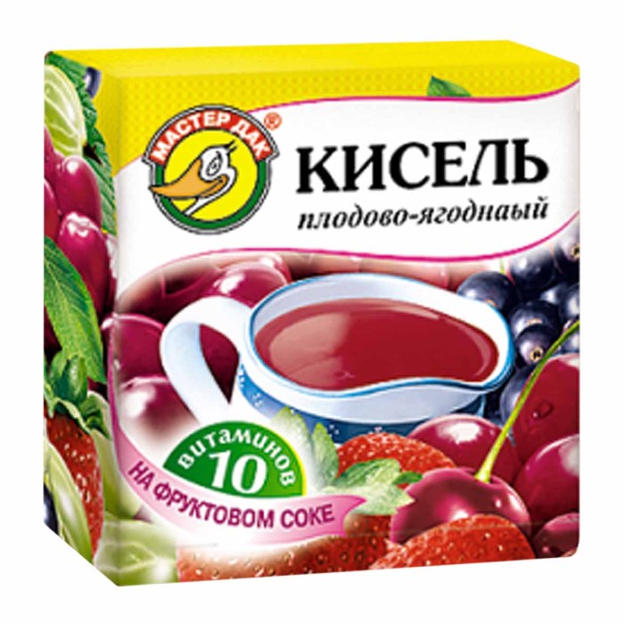 Кисель Мастер Дак Плодово-ягодный 220гр м/у