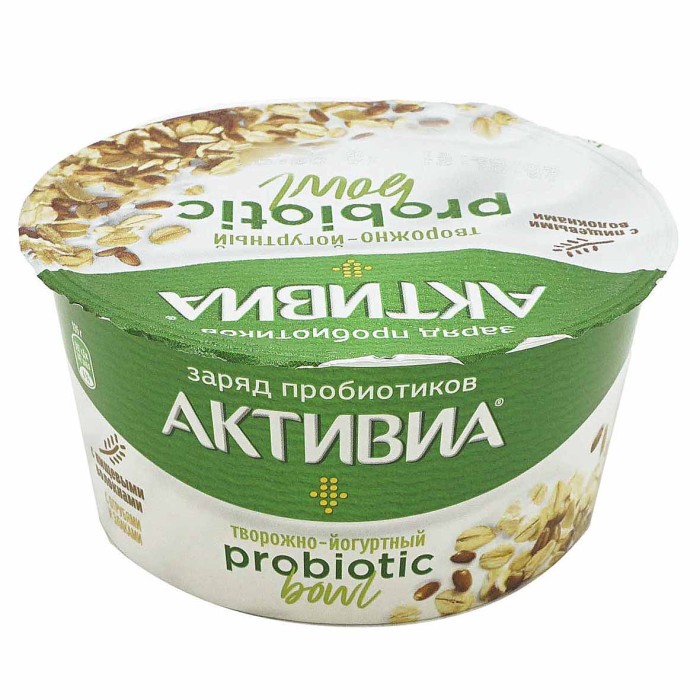 Йогурт творожный Активия отруби-злаки 3,5% 135гр пэт