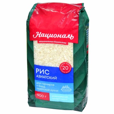 Крупа рис Националь Азиатский 900гр м/у