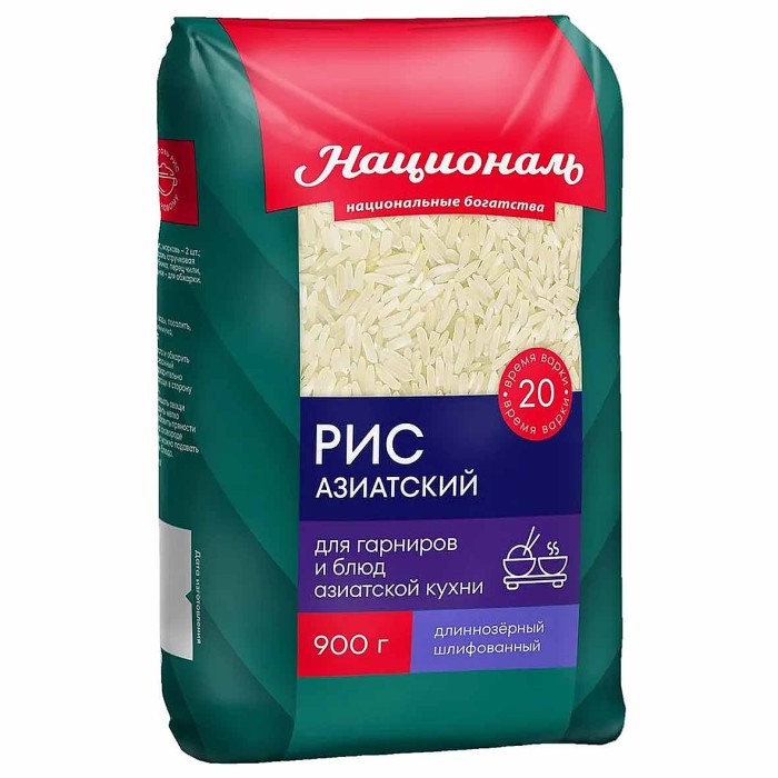 Крупа рис Националь Азиатский 900гр м/у