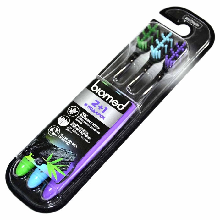 Щетка зубная Biomed Blak 3шт