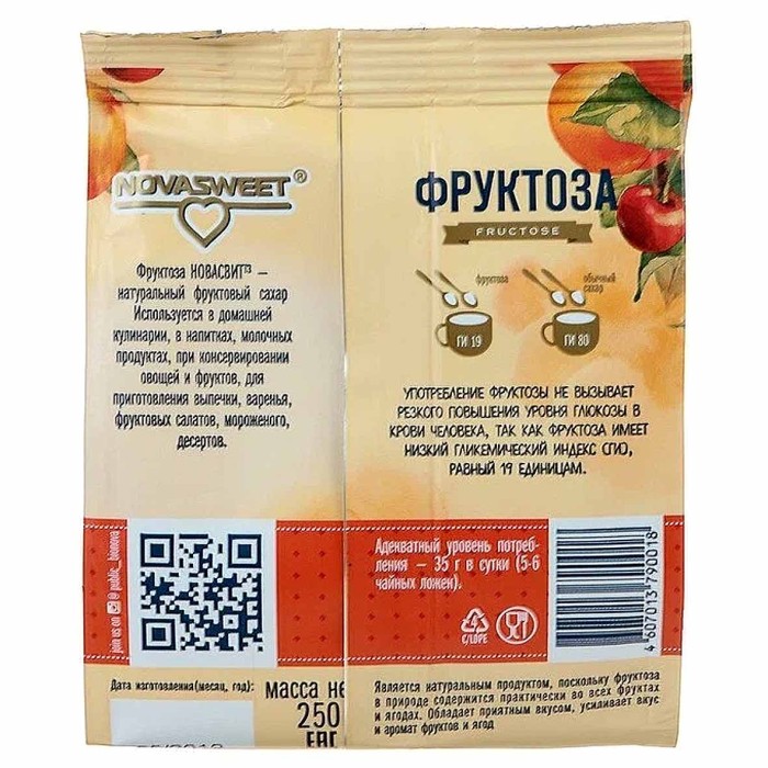 Фруктоза Novasweet 250гр м/у