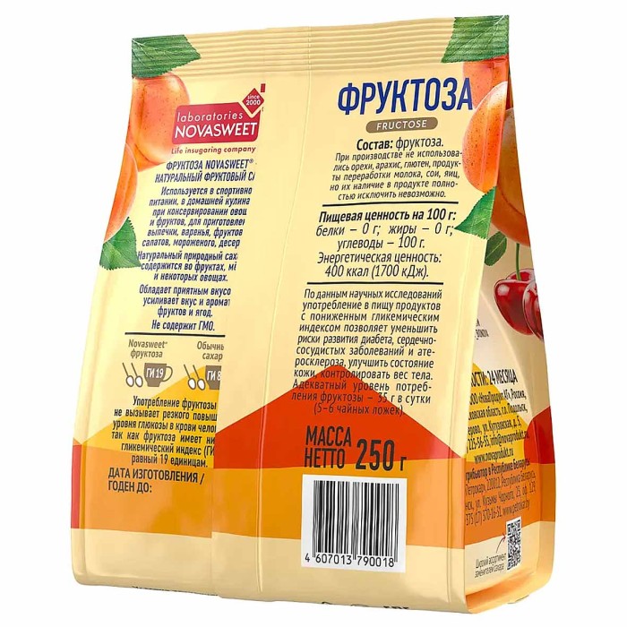 Фруктоза Novasweet 250гр м/у