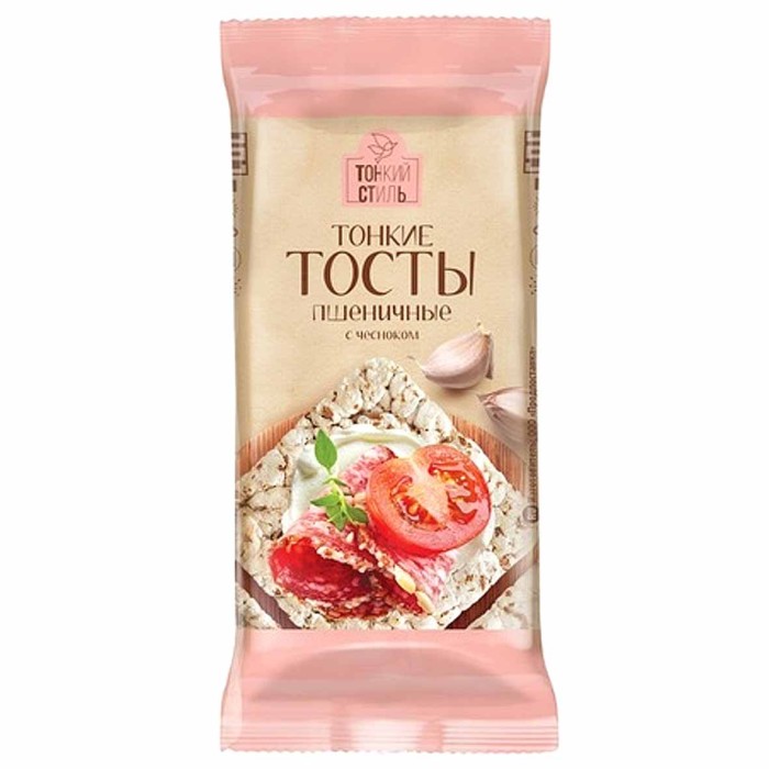 Тосты Тонкий Стиль пшеничные с чесноком безглютеновые 33гр м/у