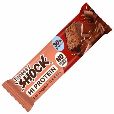 Батончик протеиновый Fitnesshock Шоколадный трюфель без сахара 30% 50гр м/у