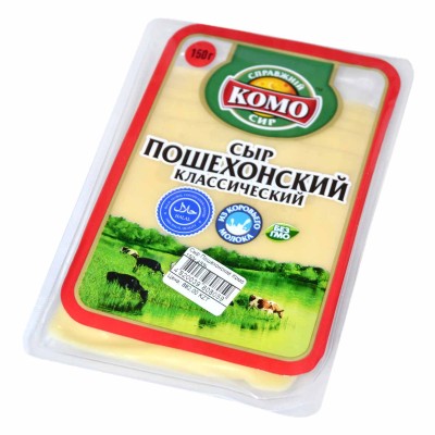 Сыр Комо Пошехонский классический 45% 150гр м/у нарезка