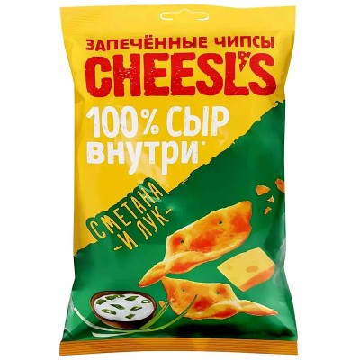 Чипсы Cheesl&#039;s вкус сметана и лук 50гр м/у