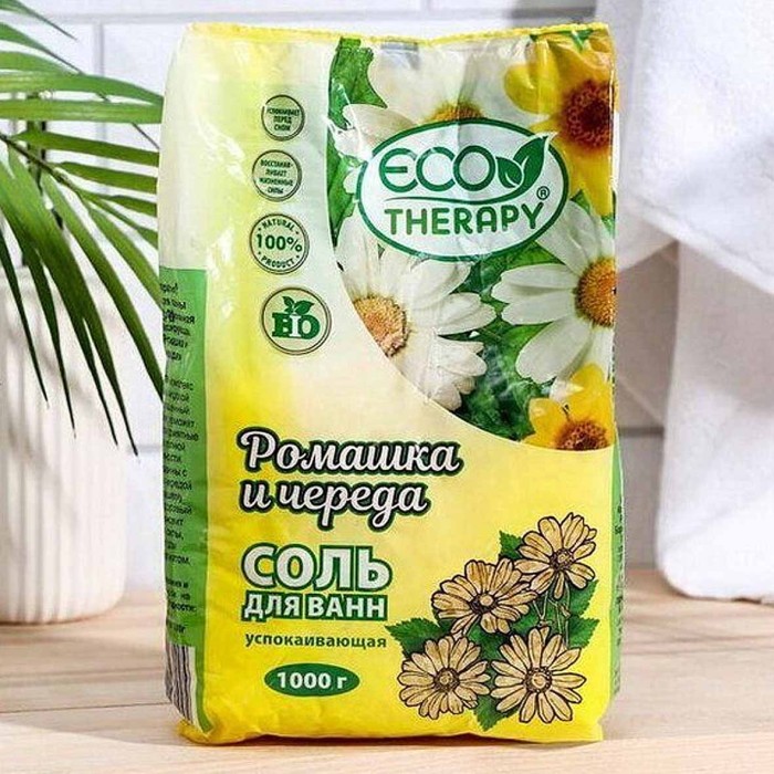 Соль для ванн Экотерапия Успокаивающая ромашка и череда 1кг м/у