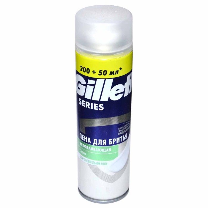 Пена для бритья Gillette Sensitive с алоэ 250+50мл ж/б