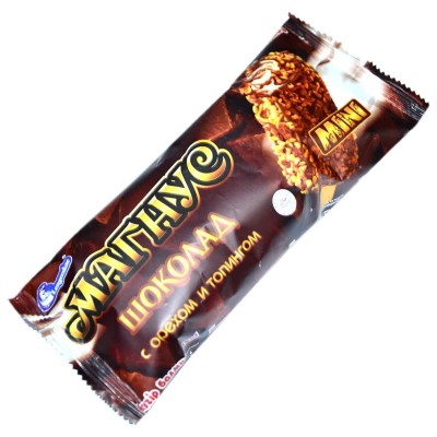 Мороженое Lengerskoe Магнус шоколадное с орехом и топингом 60гр