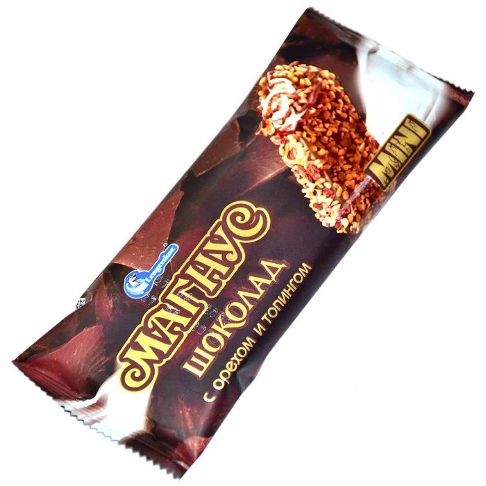 Мороженое Lengerskoe Магнус шоколадное с орехом и топингом 60гр