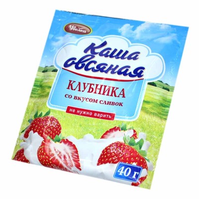Каша овсяная Увелка с клубникой и сливками 40гр м/у