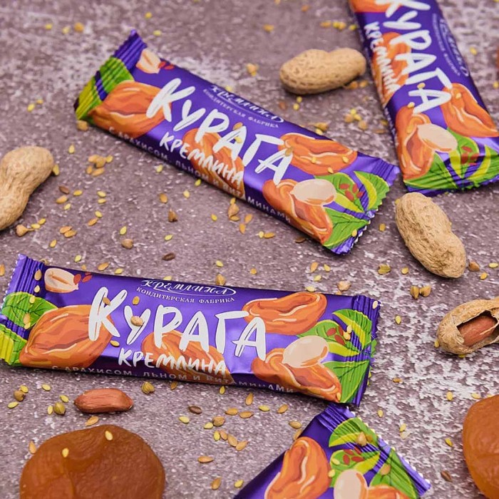 Батончик Кремлина Курага с арахисом,льном и витаминами 30гр м/у