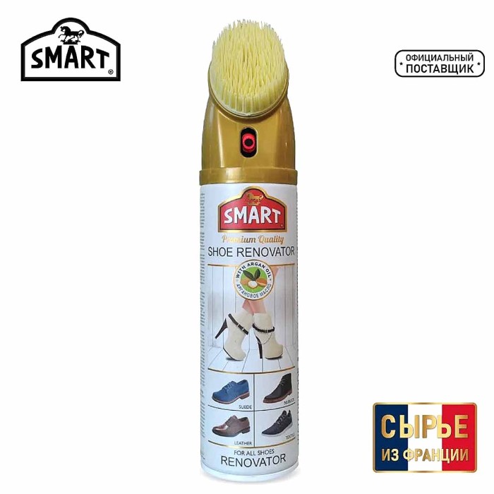 Спрей-краска Smart восстановитель для замши и нубука нейтральный 200мл ж/б с щеткой