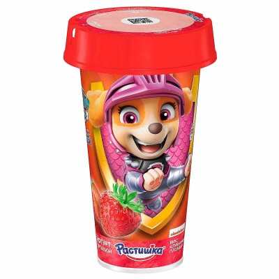 Йогурт питьевой Растишка пломбир клубничный 2,8% 190гр пэт