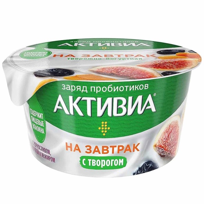 Йогурт творожный Активия чернослив-курага-инжир 3,5% 135гр пэт