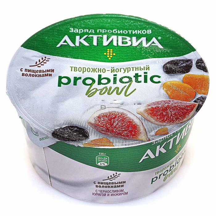 Йогурт творожный Активия чернослив-курага-инжир 3,5% 135гр пэт