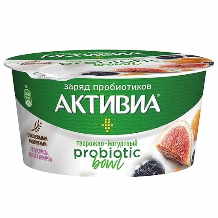 Йогурт творожный Активия чернослив-курага-инжир 3,5% 135гр пэт