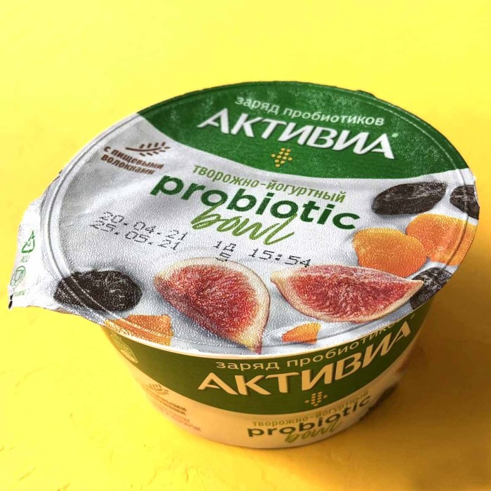 Йогурт творожный Активия чернослив-курага-инжир 3,5% 135гр пэт
