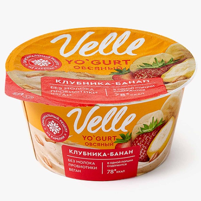 Десерт  Velle овсяный клубника-банан 130гр пэт