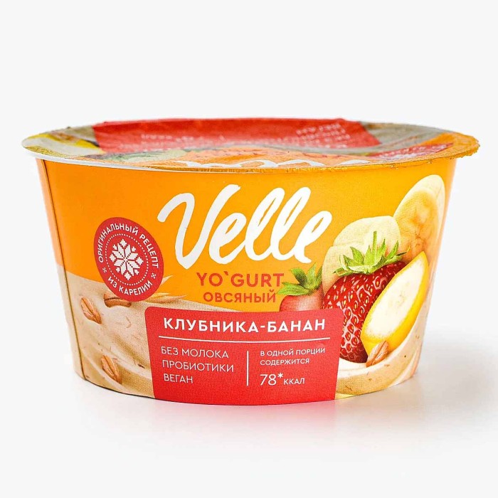 Десерт  Velle овсяный клубника-банан 130гр пэт