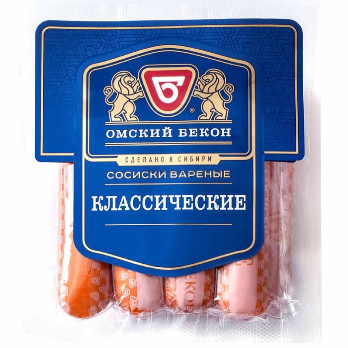 Сосиски Омский бекон Классические 540гр