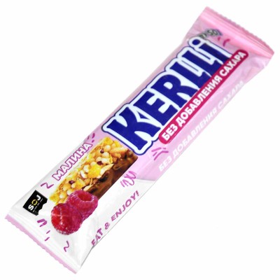 Батончик злаковый Kerlli вафельный со малиной без сахара 45гр м/у